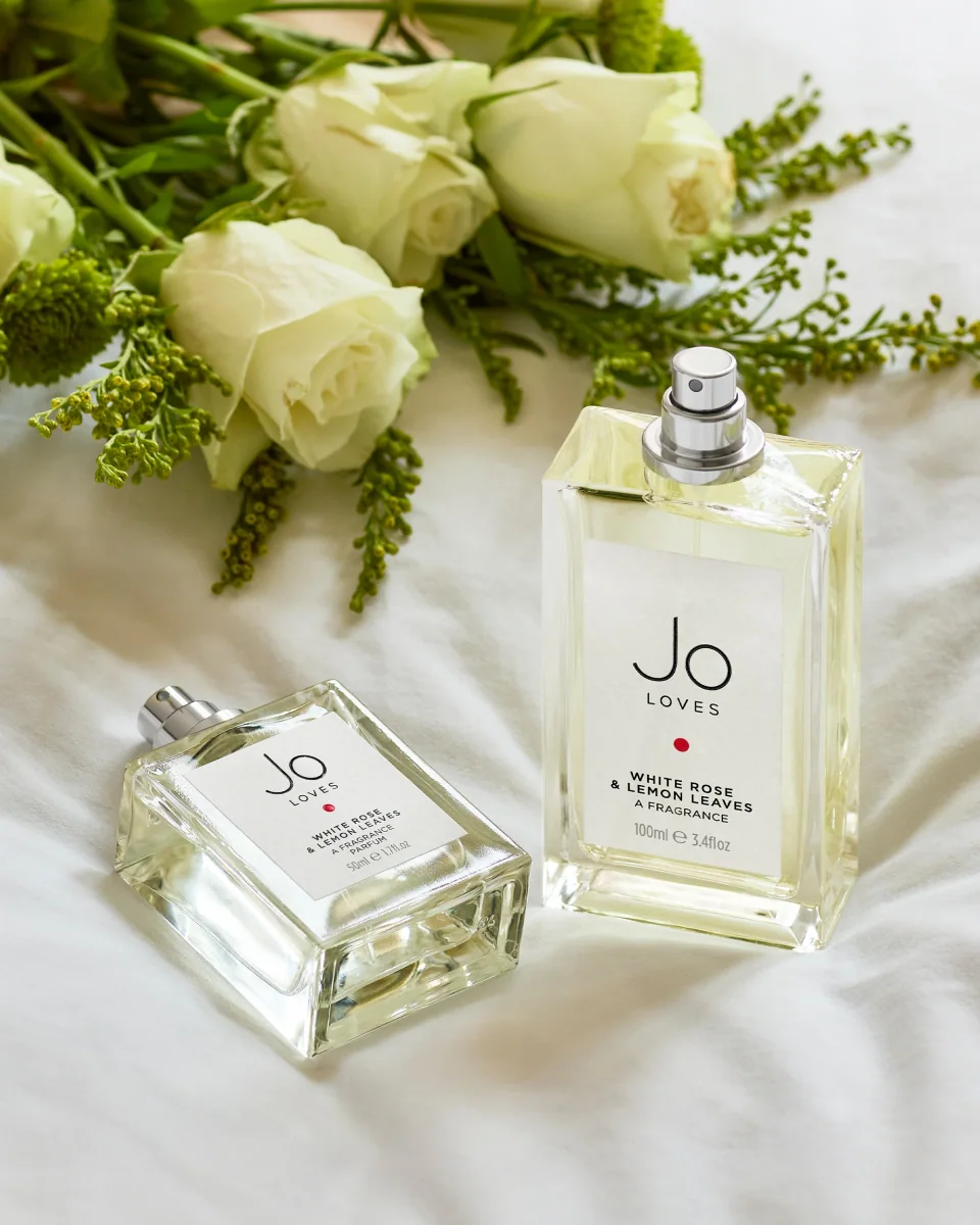 White Rose & Lemon Leaves